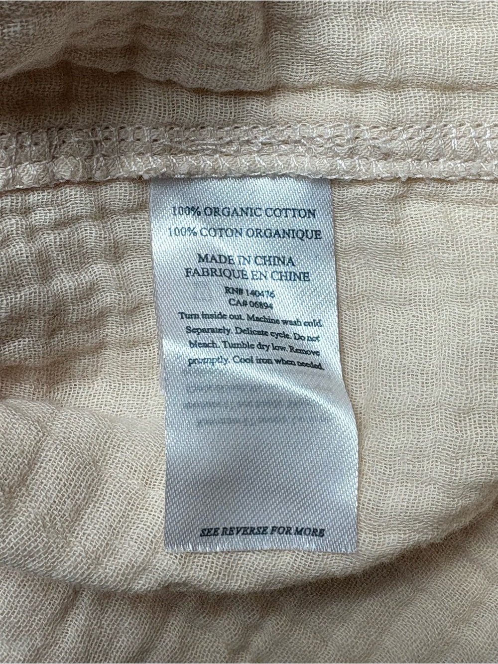 Faherty Everleigh Dream Organic Cotton Gauze Top Vanilla Cream XL - Picture 10 of 11